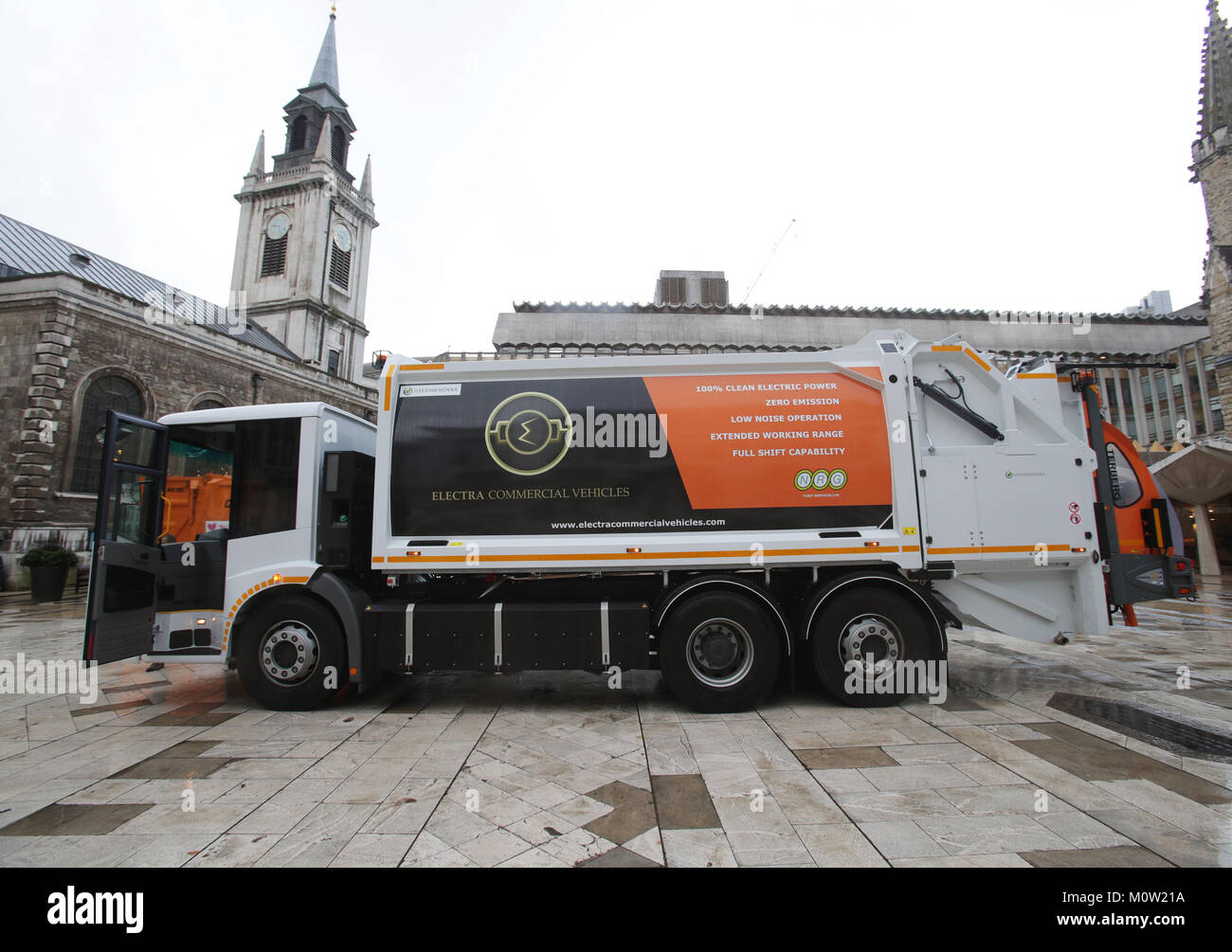 Electra, the UK’s first fully electric refuse collection vehicle, which