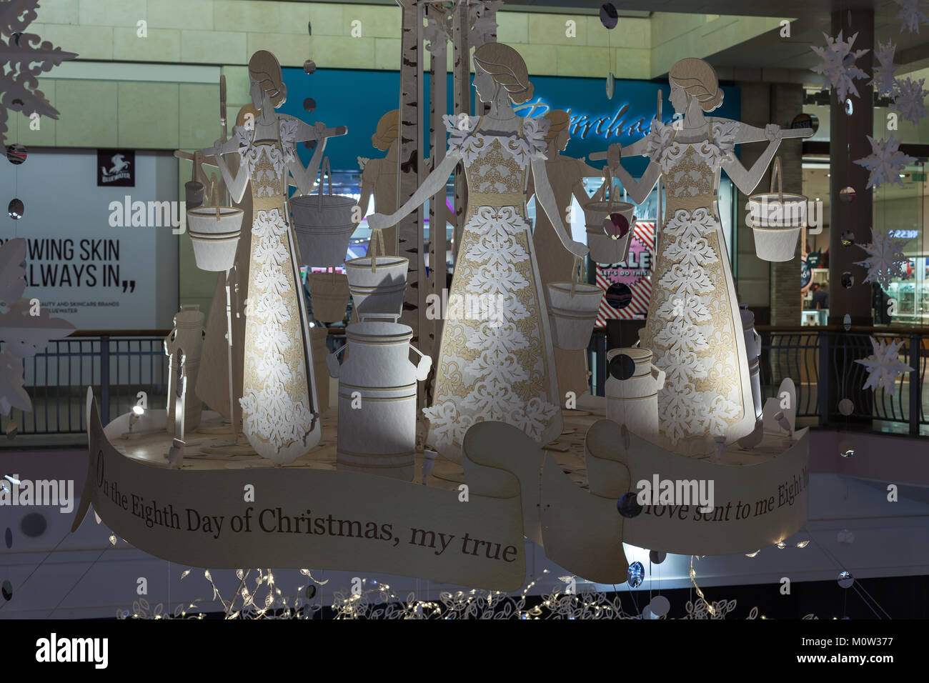 Christmas decoration in Bluewater shopping centre Stock Photo