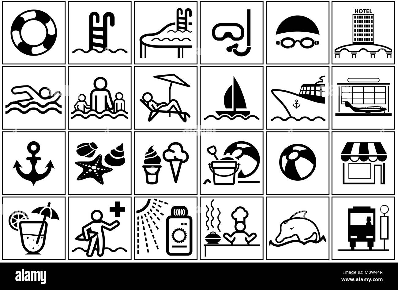 Summer Vacation Icon Collection Stock Vector Image & Art - Alamy