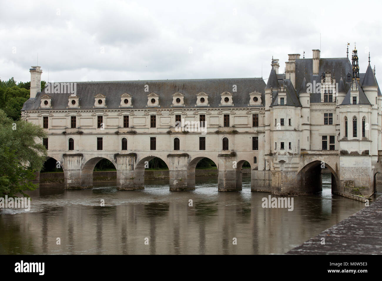 Castle of Chenonceau. Known as the castle of the ladies was built in 1513  and is one of the most visited in the Loire Valley. Stock Photo