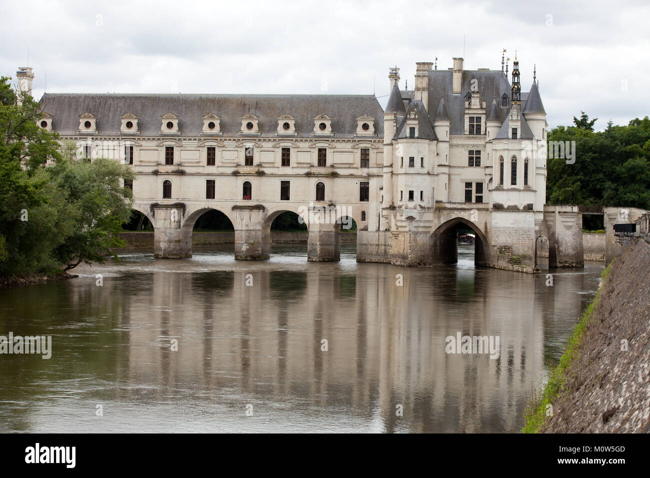 Castle of Chenonceau. Known as the castle of the ladies was built in 1513  and is one of the most visited in the Loire Valley. Stock Photo