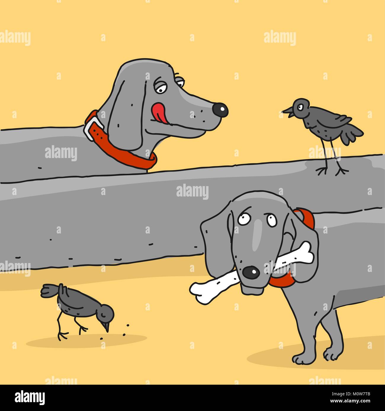 Dog Dachshund Caricature Stock Vector