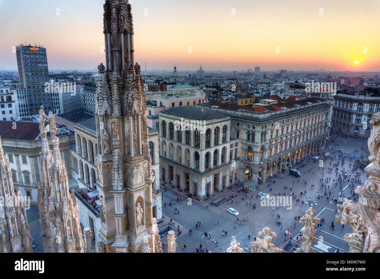 Italy,Lombardy,Milan,Museo del Novecento viewed from the Duomo roof Stock Photo