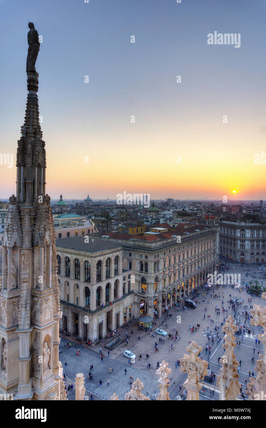 Italy,Lombardy,Milan,Museo del Novecento viewed from the Duomo roof Stock Photo