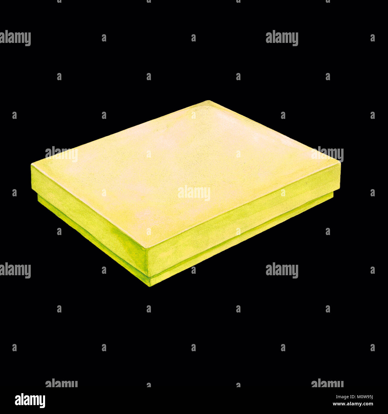 Draw Yellow Box Watercolor image of a yellow cardboard box. Isolated illustration of a ...
