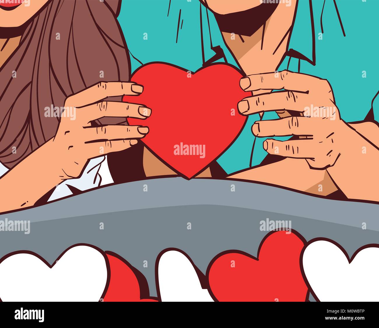 Man And Woman Hands Holding Red Heart Shape Closeup Valentines Day ...