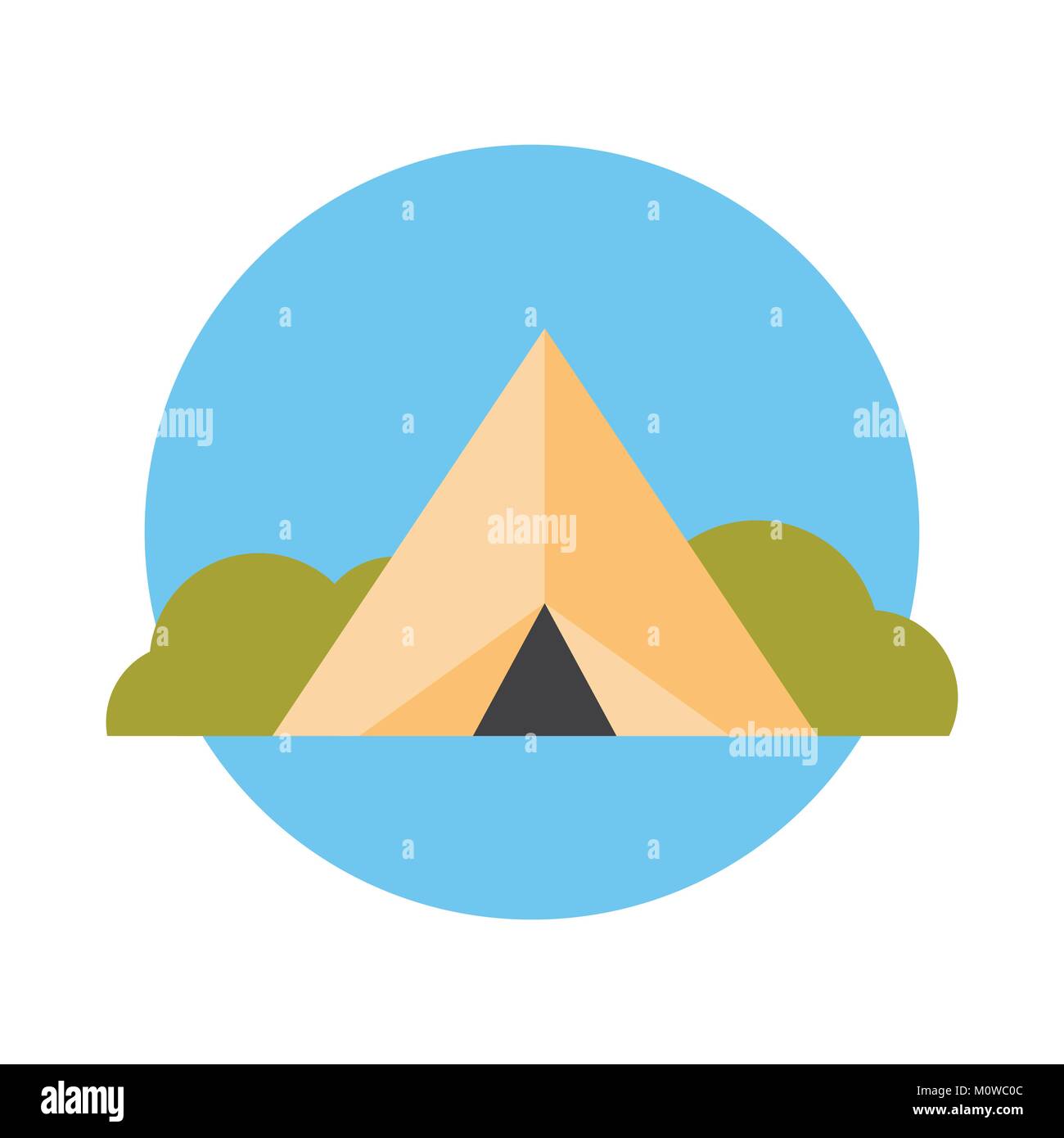 Camp Tent Icon Summer Adventure And Travel Concept Stock Vector Image ...