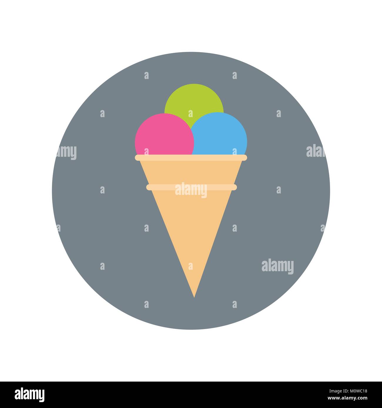 Ice Cream Cone Icon Summer Tasty Dessert Concept Stock Vector Image ...
