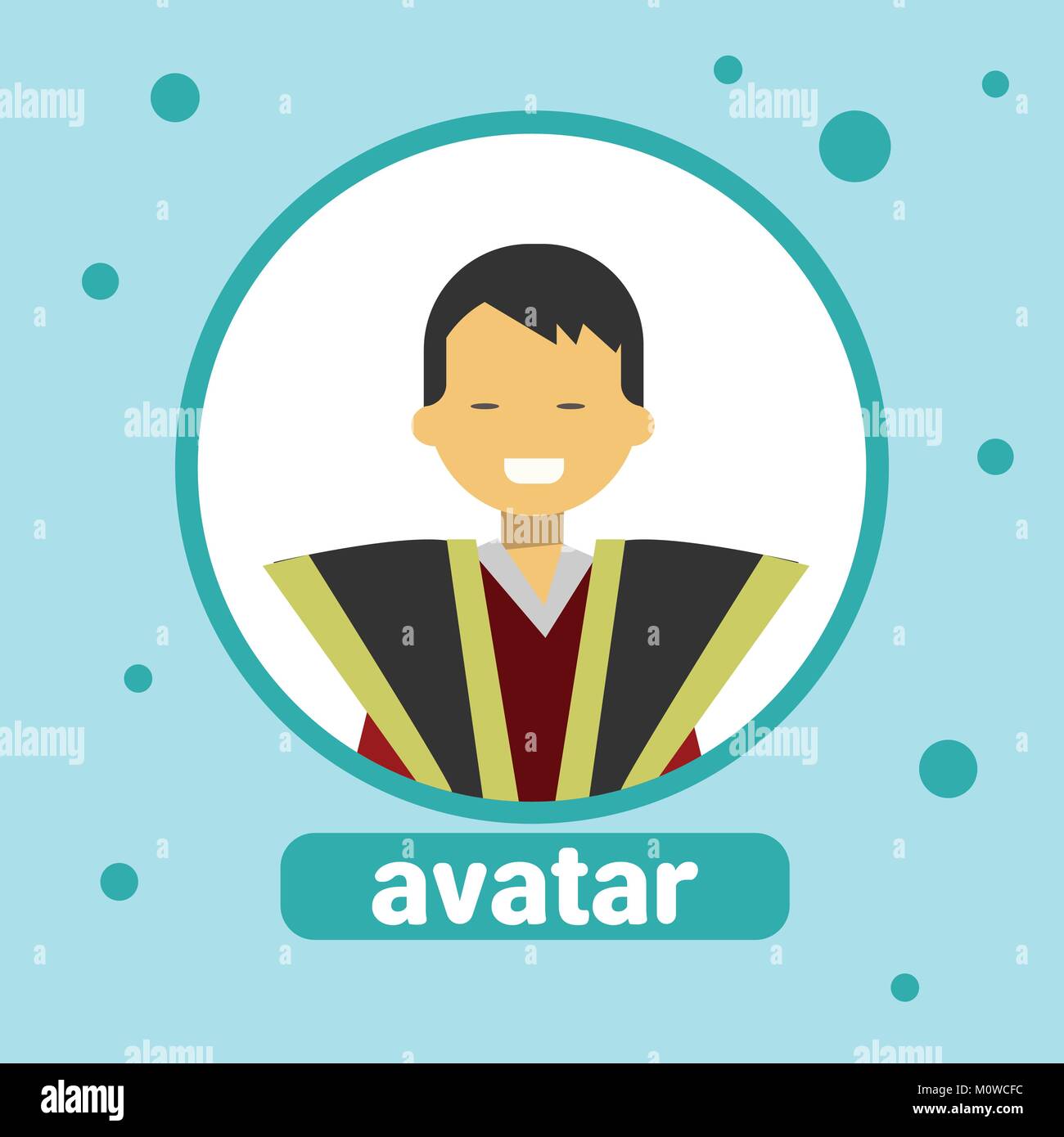 Asian Man Avatar Icon Korean Male In Traditional Costume Profile ...