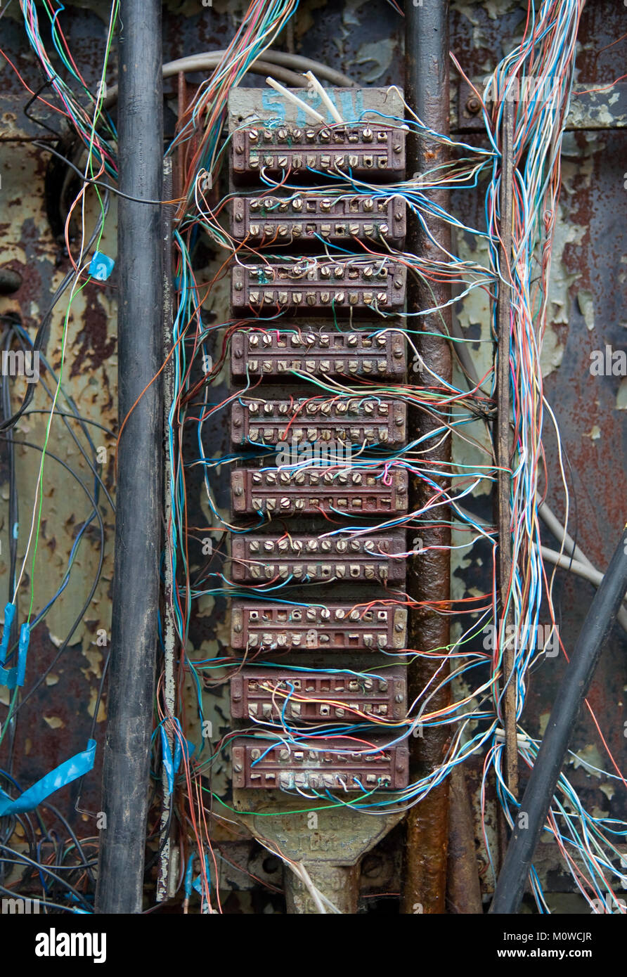 Old telephone switching Stock Photo Alamy