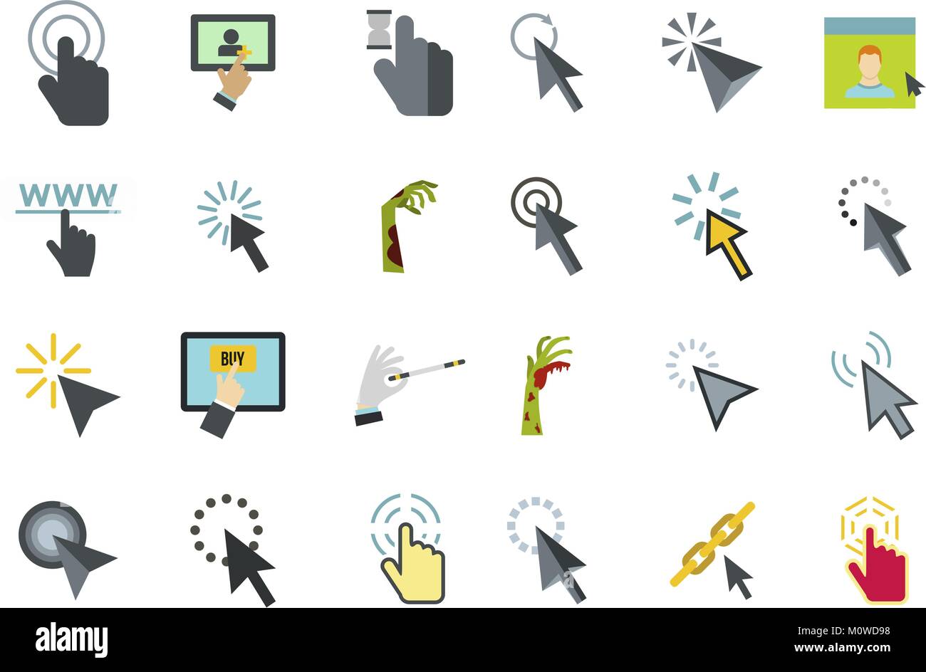 Cursor icon set, flat style Stock Vector Image & Art - Alamy