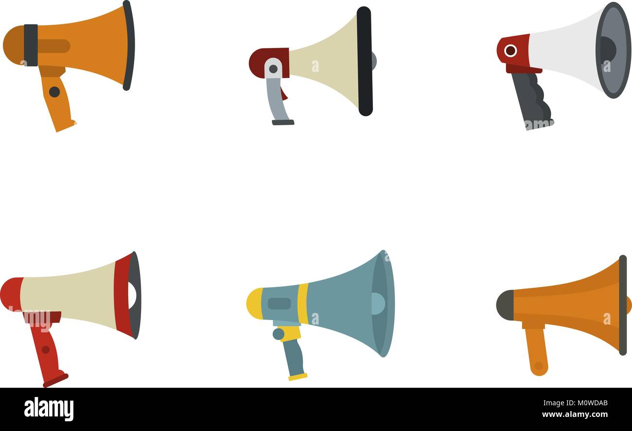 Hand speaker icon set, flat style Stock Vector Image & Art - Alamy