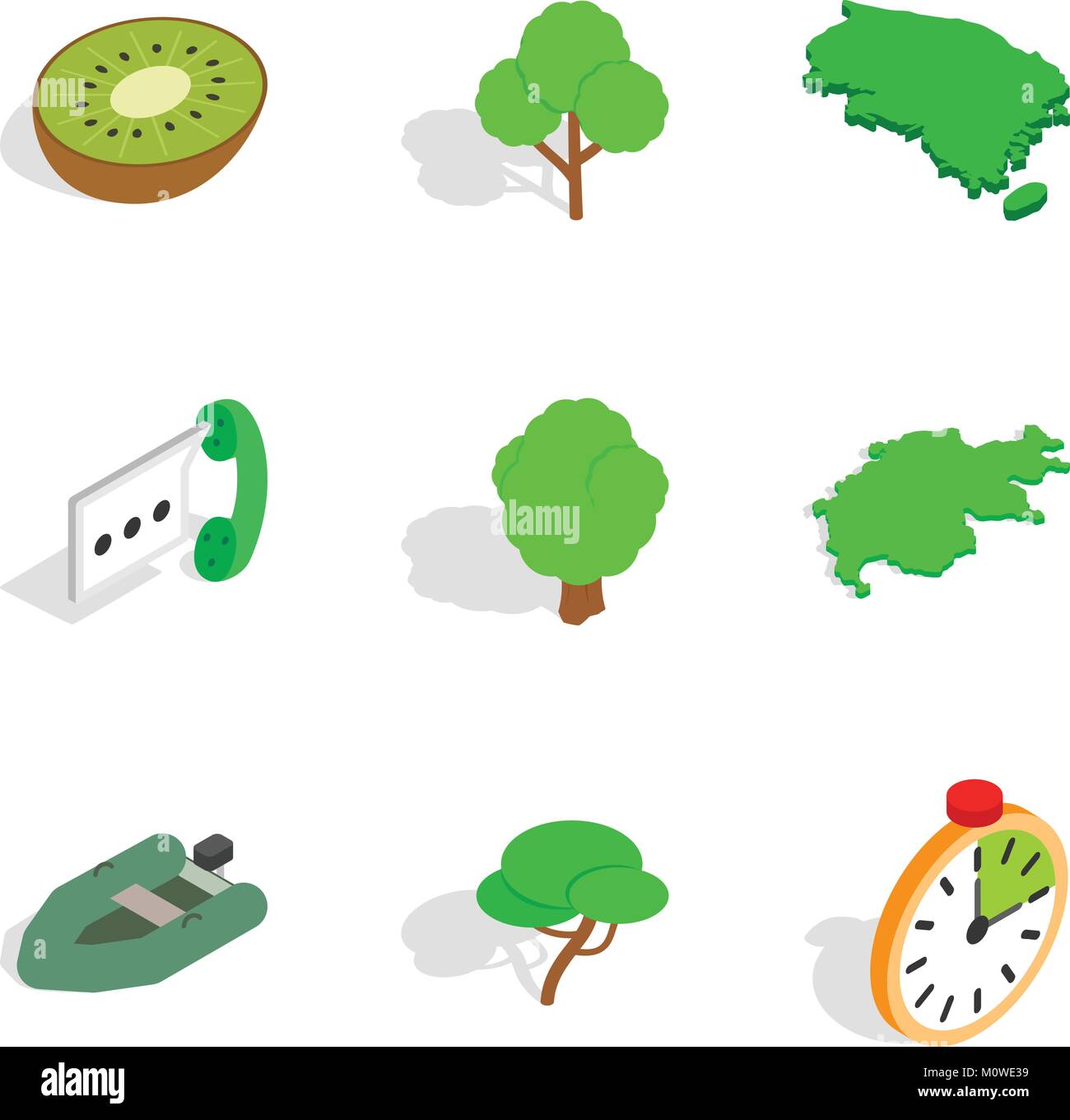 Environmentally friendly icons set, isometric style Stock Vector Image ...