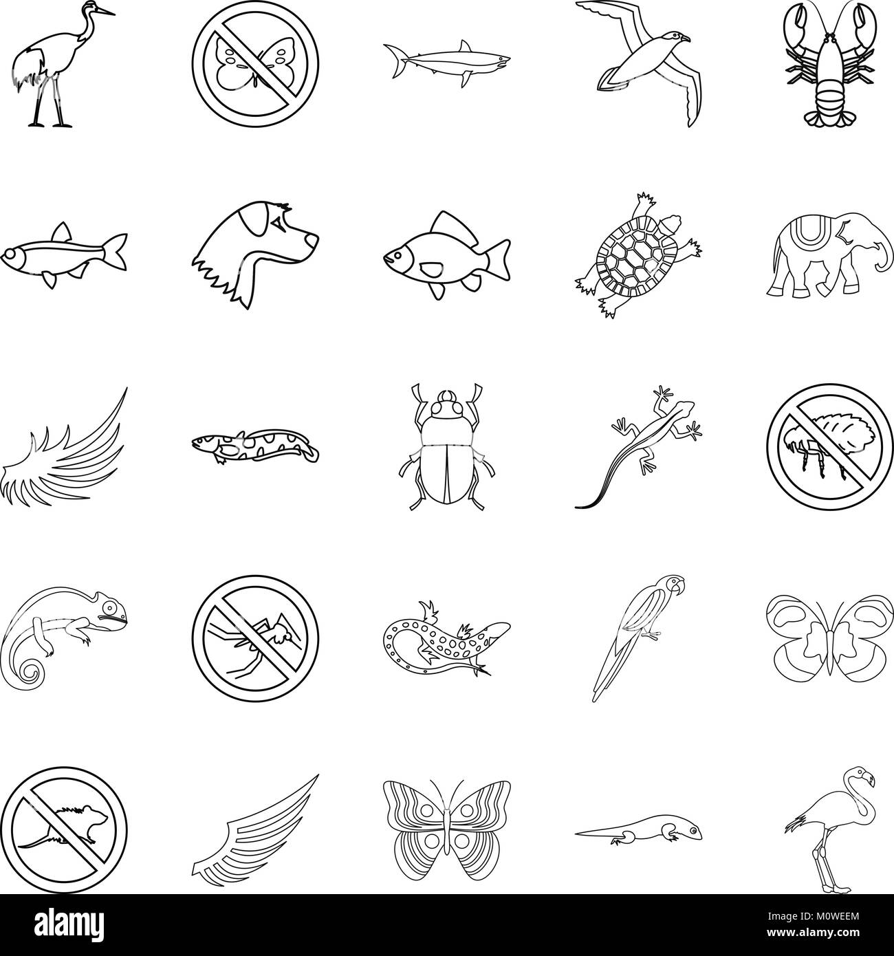 Coastal fauna icons set, outline style Stock Vector Image & Art - Alamy