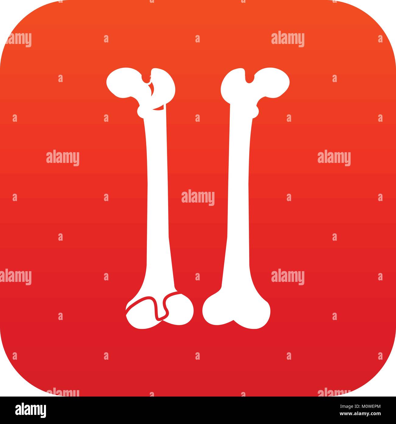 Bone icon digital red Stock Vector Image & Art - Alamy