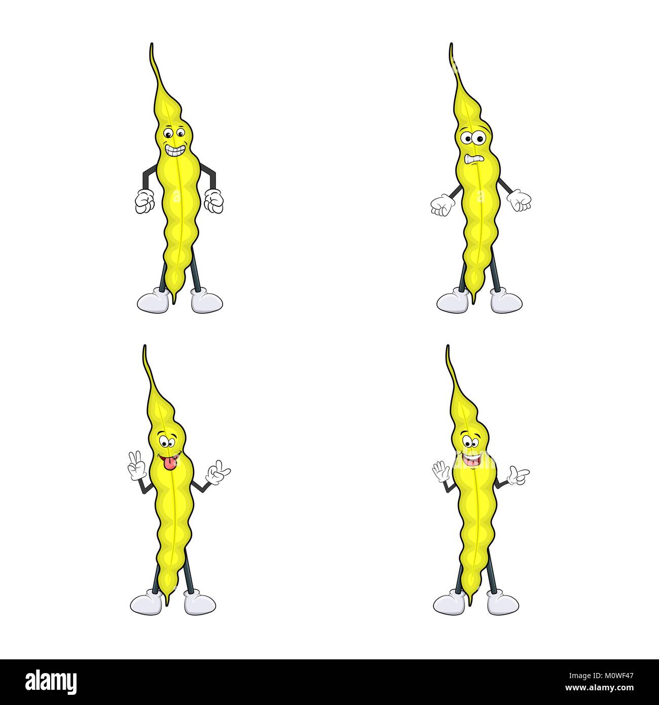 string bean funny cartoon set isolated on white background Stock Vector Image & Art Alamy