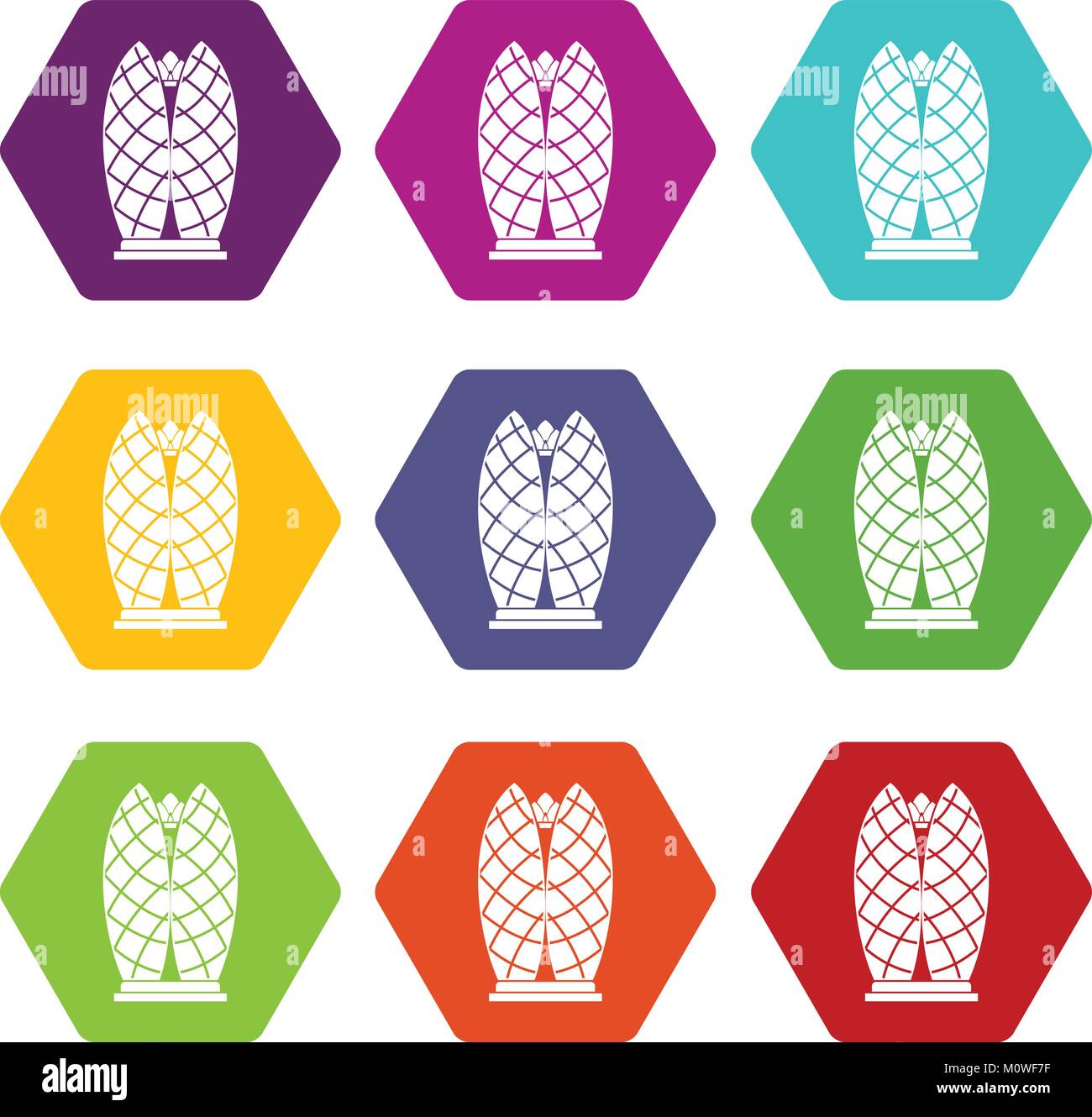 Skyscraper icon set color hexahedron Stock Vector Image & Art - Alamy