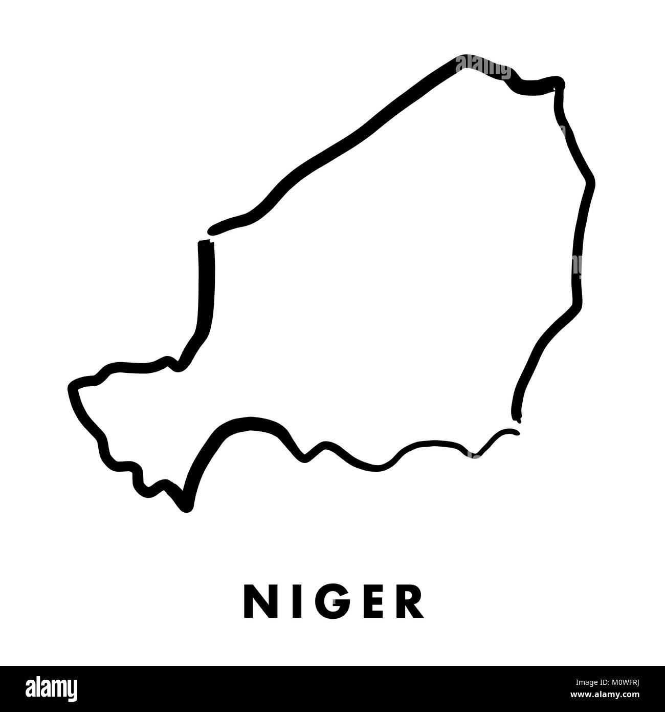 Niger Simple Map Outline Smooth Simplified Country Shape Map Vector Stock Vector Image And Art 
