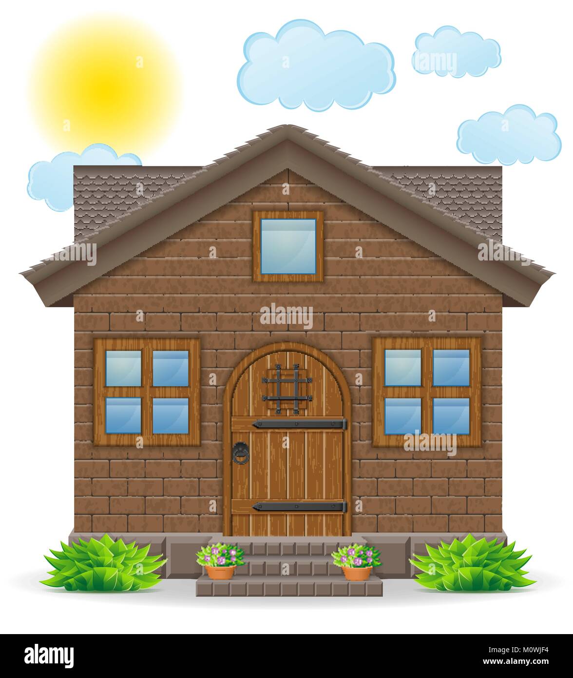 small country house vector illustration isolated on white background ...