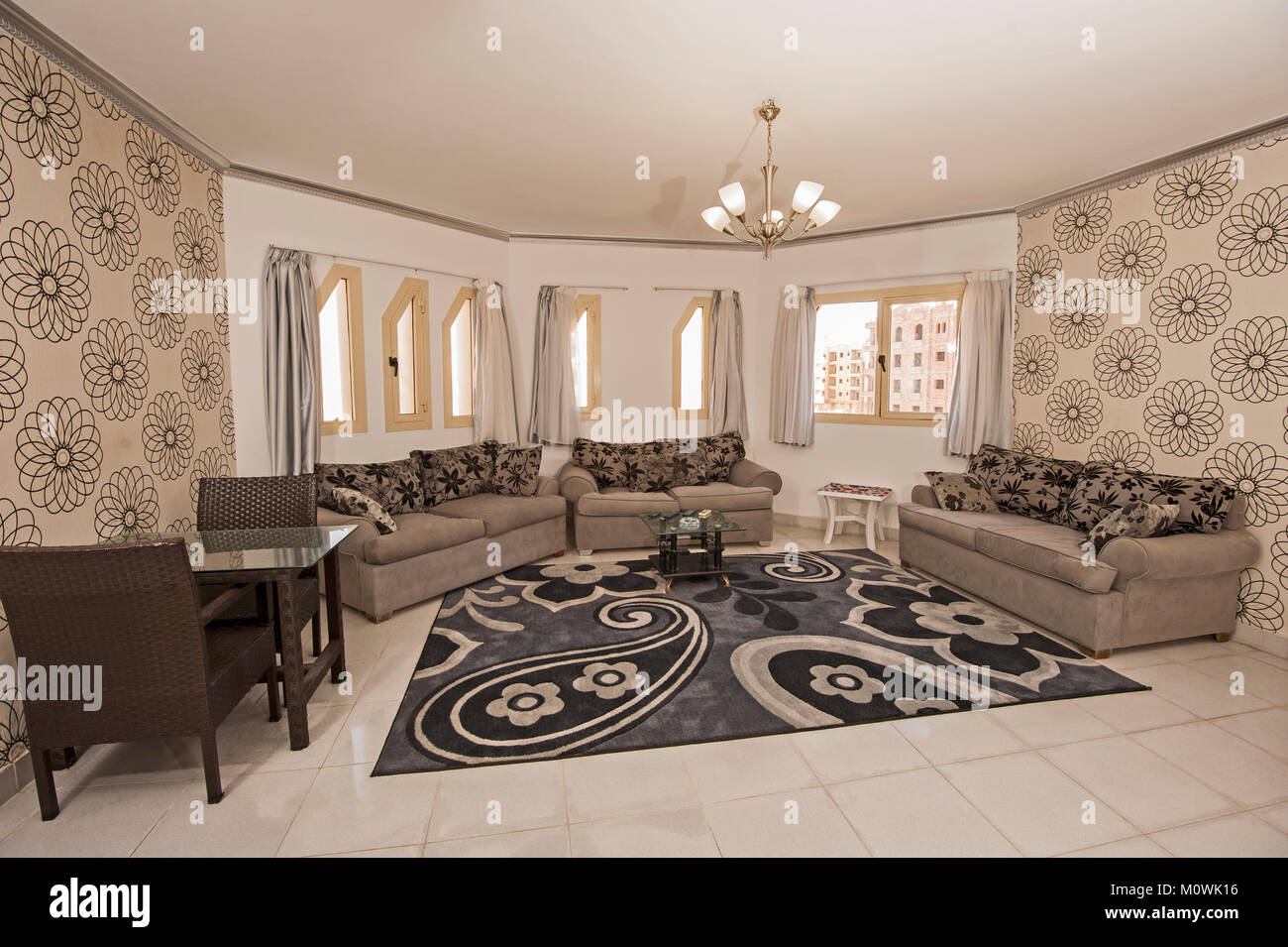 Interior design decor of an apartment living room with furniture and ...