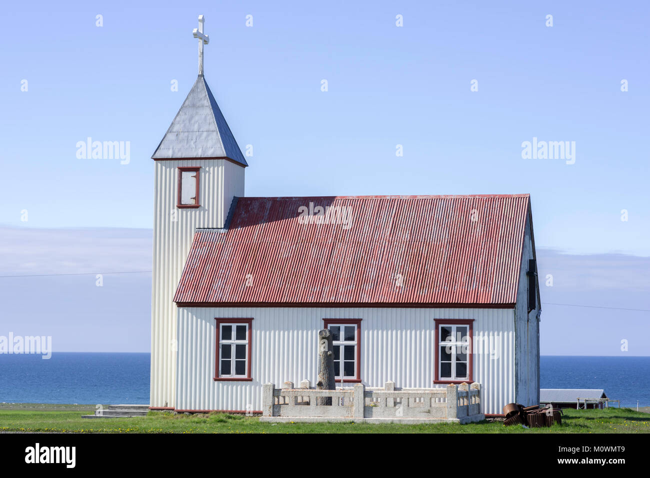 Outside view church,Sauðanes,Austurland,Iceland Stock Photo