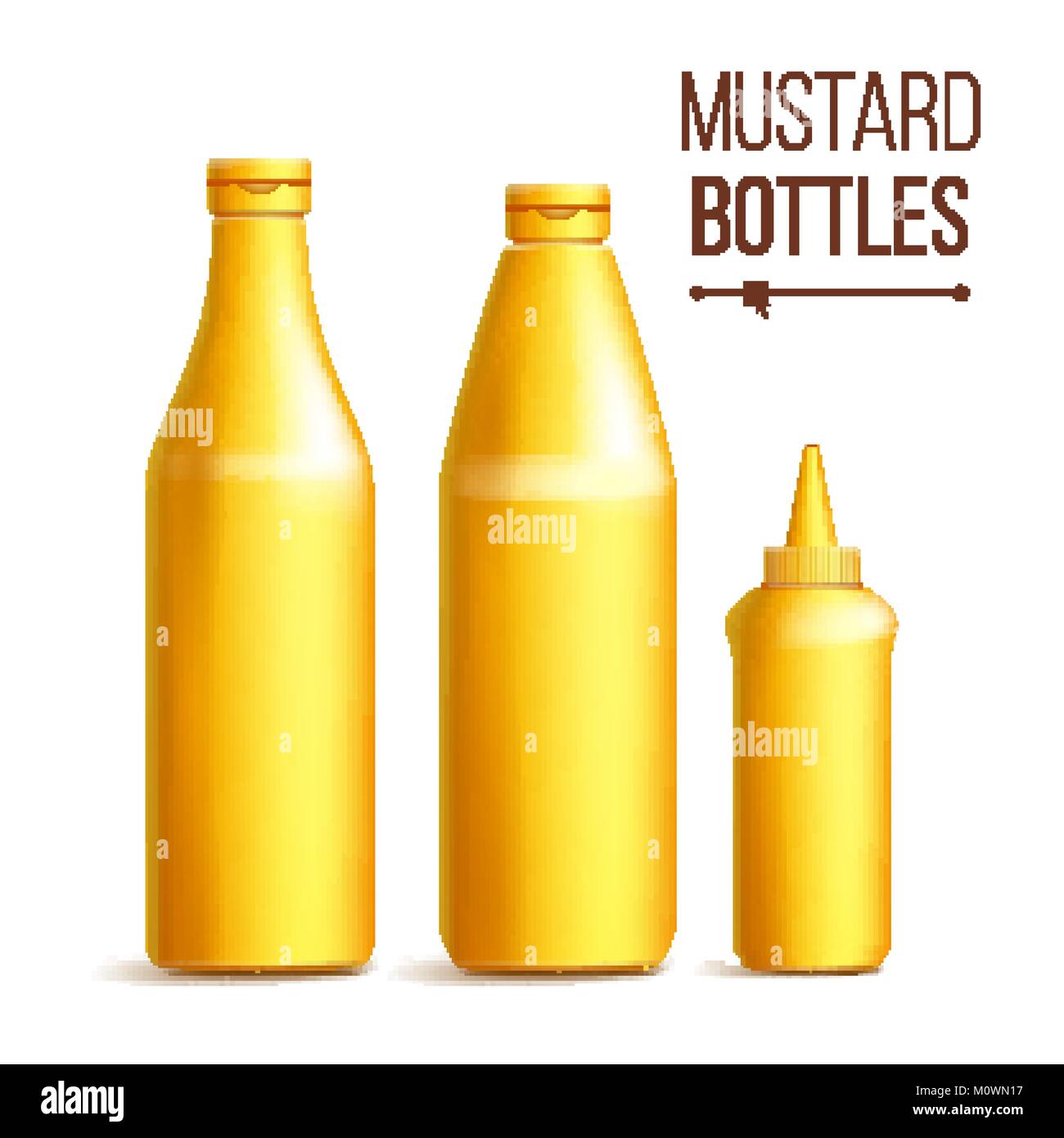 Download Mustard Bottle Set Vector 3d Realistic Blank Plastic Yellow Stock Vector Image Art Alamy