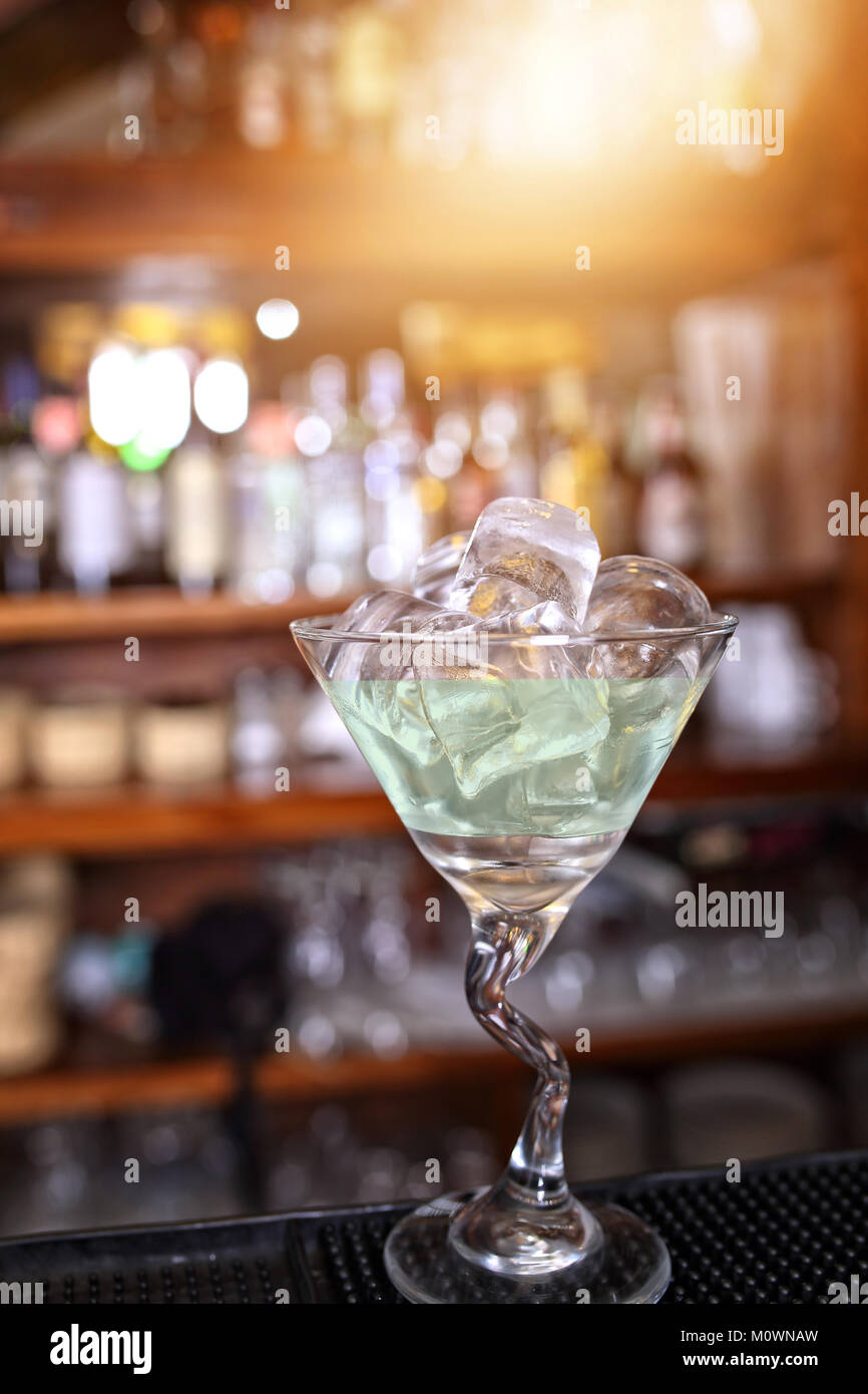 Green Vodka in a glass Stock Photo Alamy