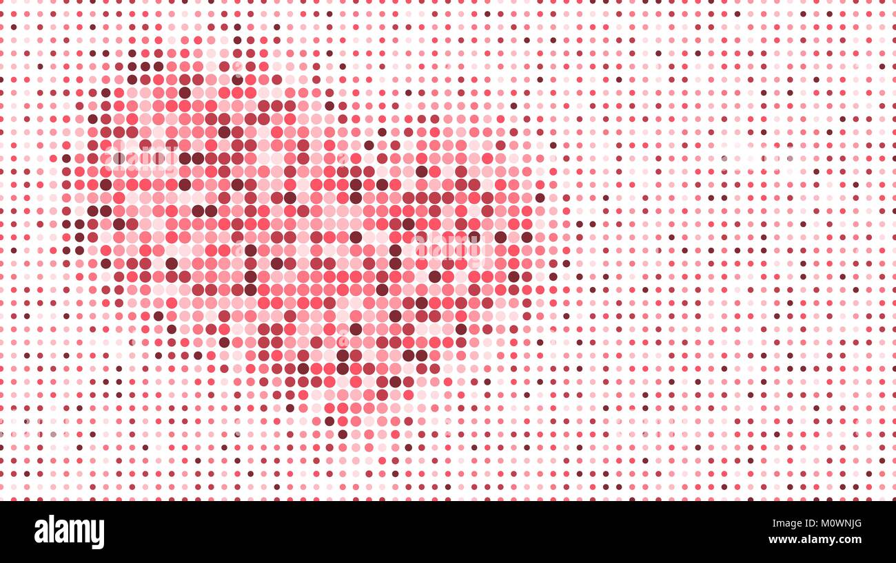 Vector illustration of dotted heart pattern as a background. Abstract heart template with halftone effect for your design Stock Vector