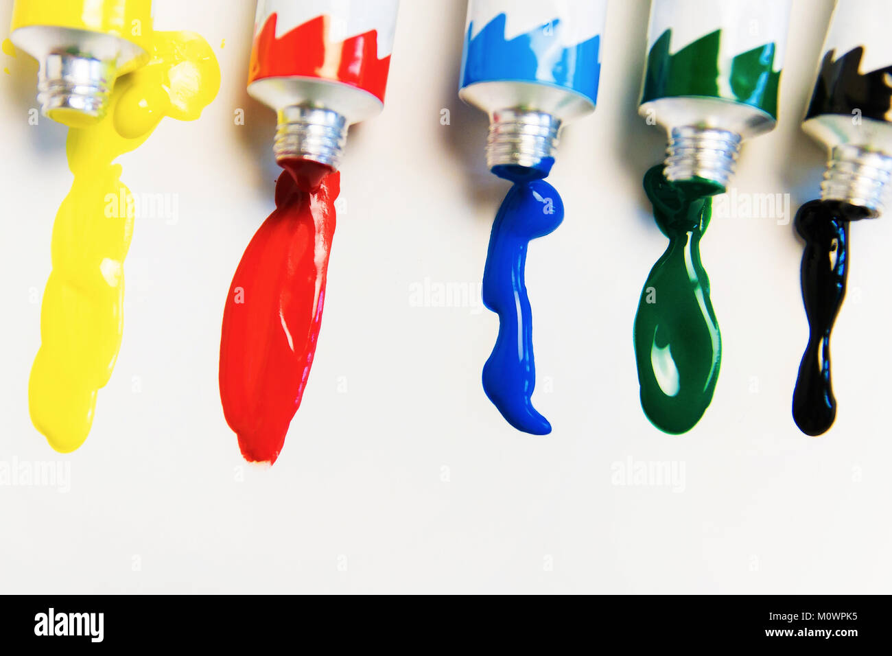 bright acrylic paints. Brighten your life with bright colors Stock