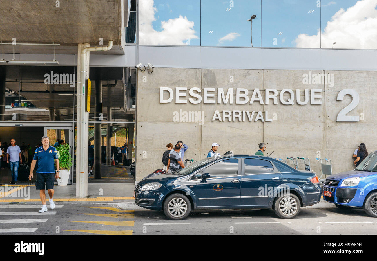 Entrance to Aeroporto Internacional de Confins near Belo Horizonte, Minas Gerais, Brazil Stock Entrance to Aeroporto Internacional de Confins near Belo Horizonte, Minas Gerais, Brazil Stock
