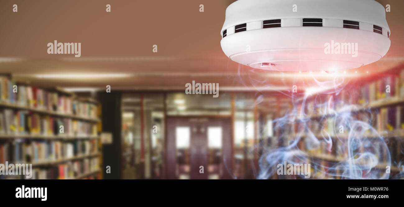 Composite image of smoke and fire detector Stock Photo