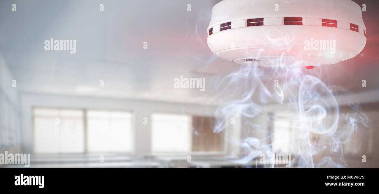 Composite image of smoke and fire detector Stock Photo