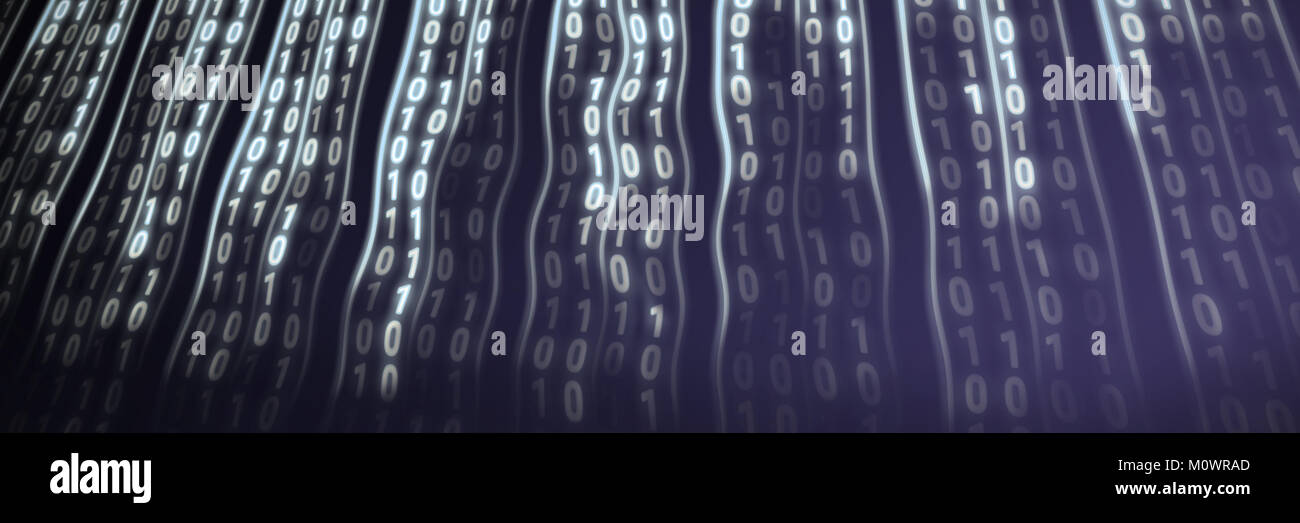 lightly binary code on black background Stock Photo - Alamy
