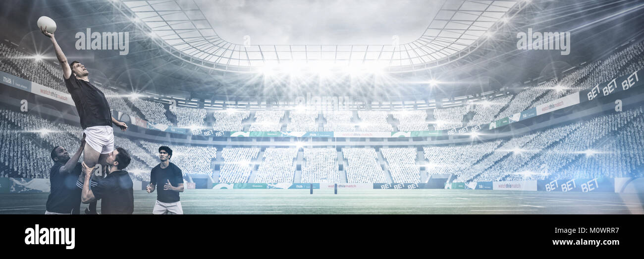 Composite image of stadium against sky Stock Photo