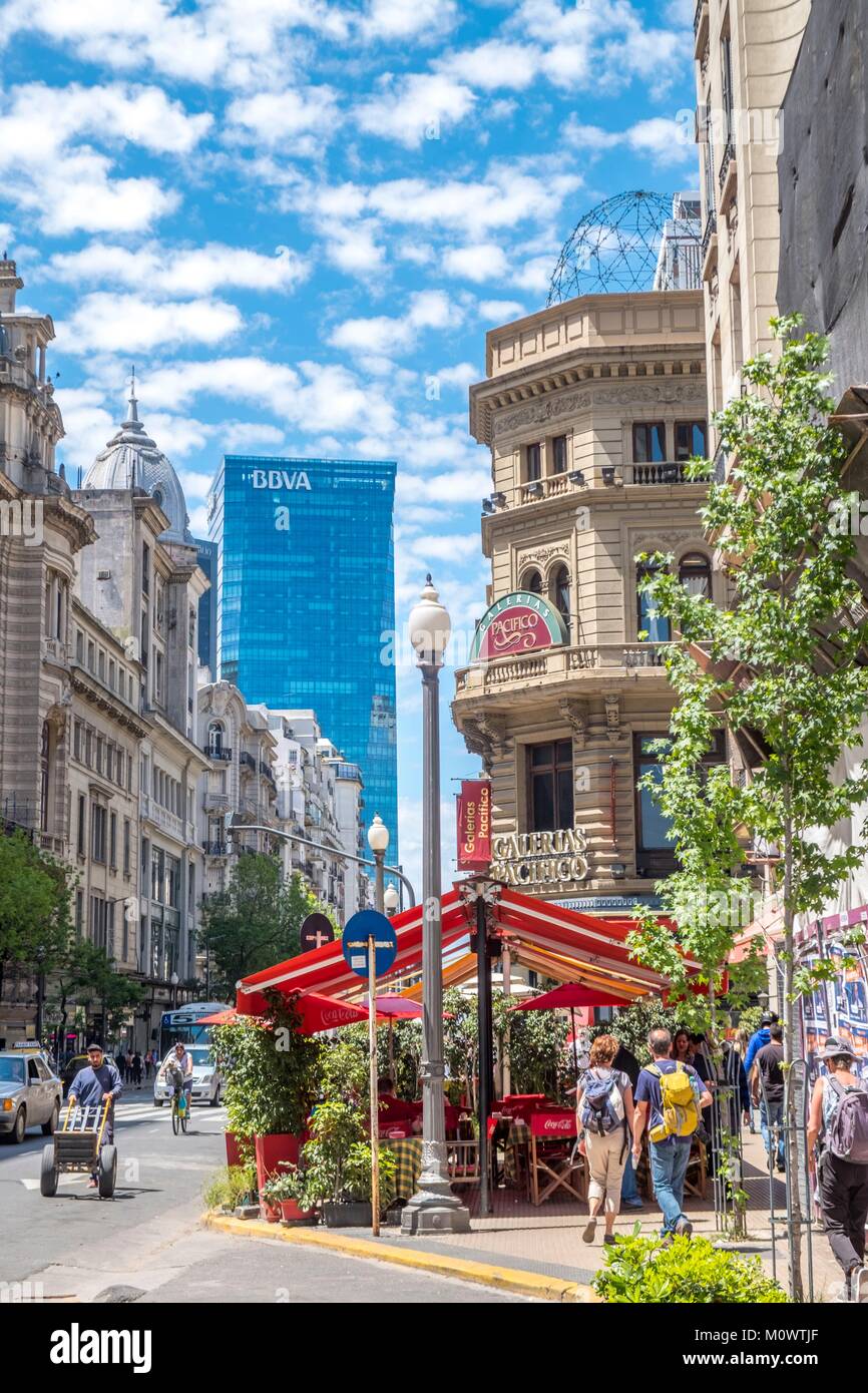 Argentina,Buenos Aires province,Buenos Aires,Intersection of Florida Street and Cordoba Avenue,Galerias Pacifico Shopping Centre Stock Photo