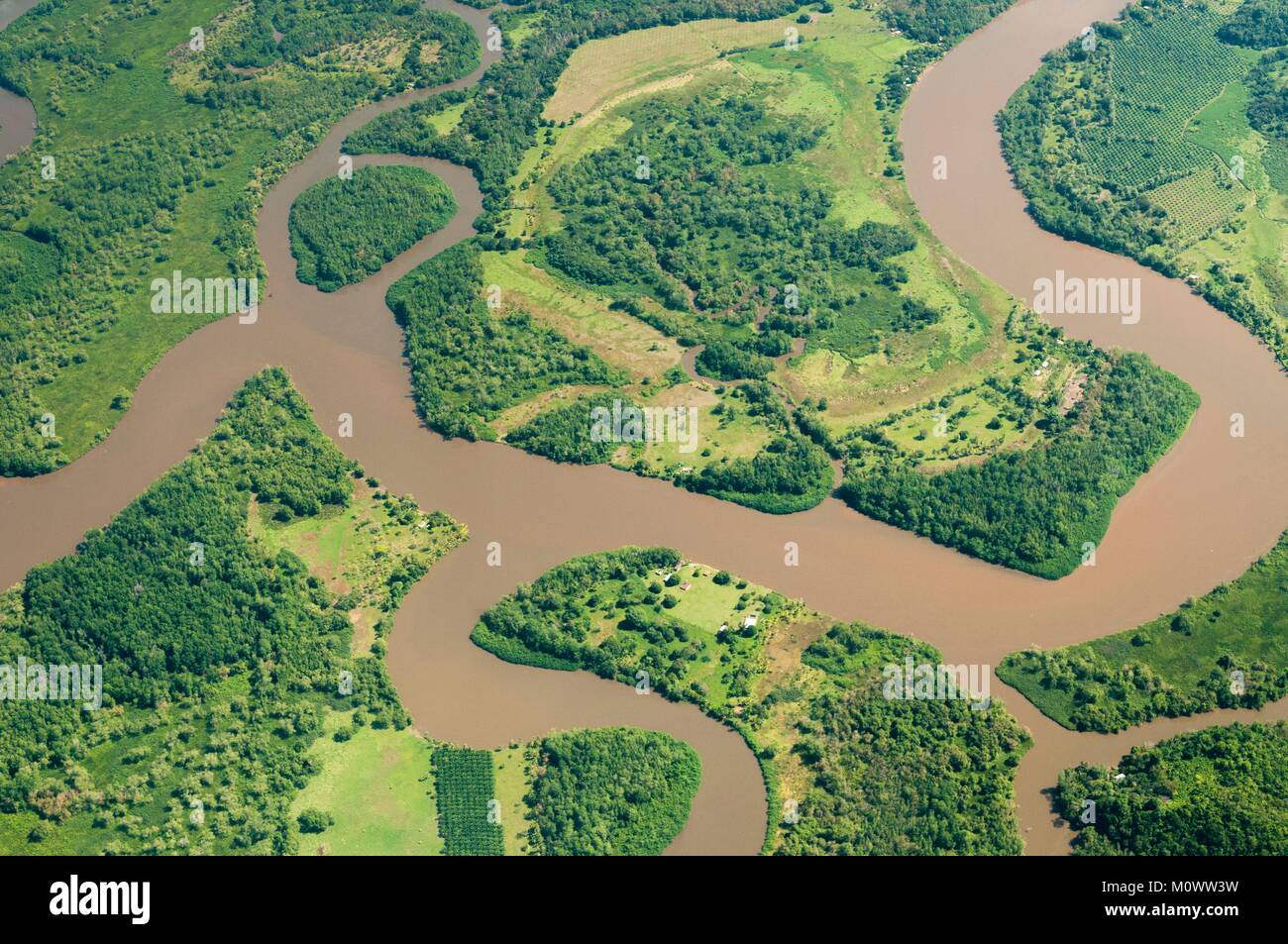 Costa Rica,Puntarenas Province,Marino Ballena National Park,Uvita (aerial view) Stock Photo