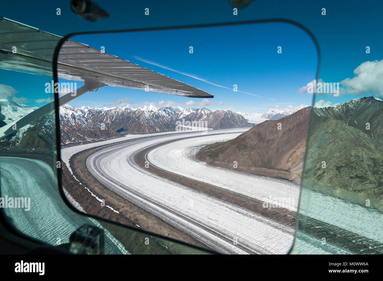 Canada,Yukon Territory,Kluane National Park and National Park Reserve (aerial view),Kaskawulsh Glacier Stock Photo