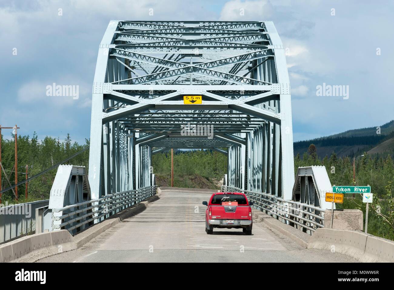 Canada,Yukon Territory,Carmacks,Yukon River Bridge Stock Photo Alamy