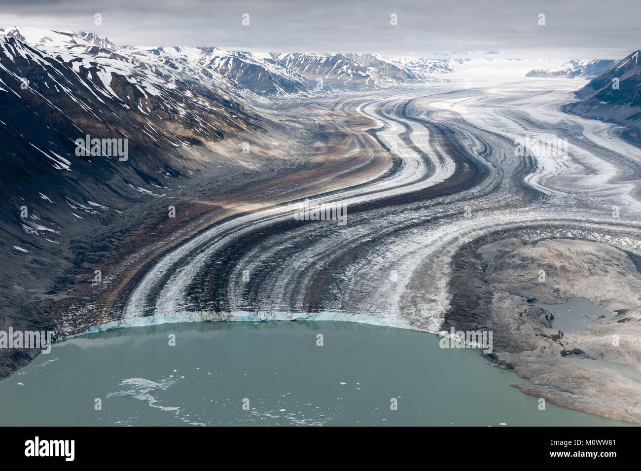 Canada,Yukon Territory,Kluane National Park and Reserve (Aerial View),Donjek Glacier Stock Photo