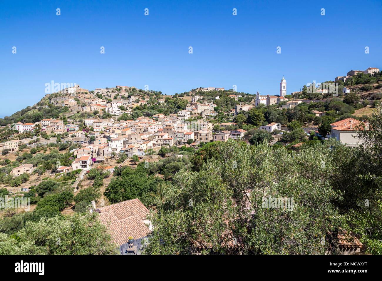 France,Haute-Corse,Balagne,overview of the village of Corbara Stock ...