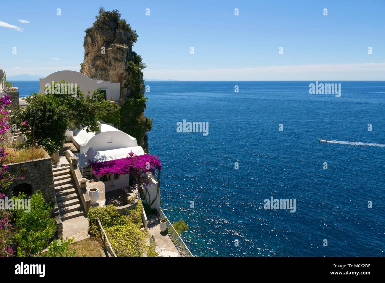 Italy,Campania,Amalfi Coast,listed as World Heritage by UNESCO,villas close to cala di Furore Stock Photo