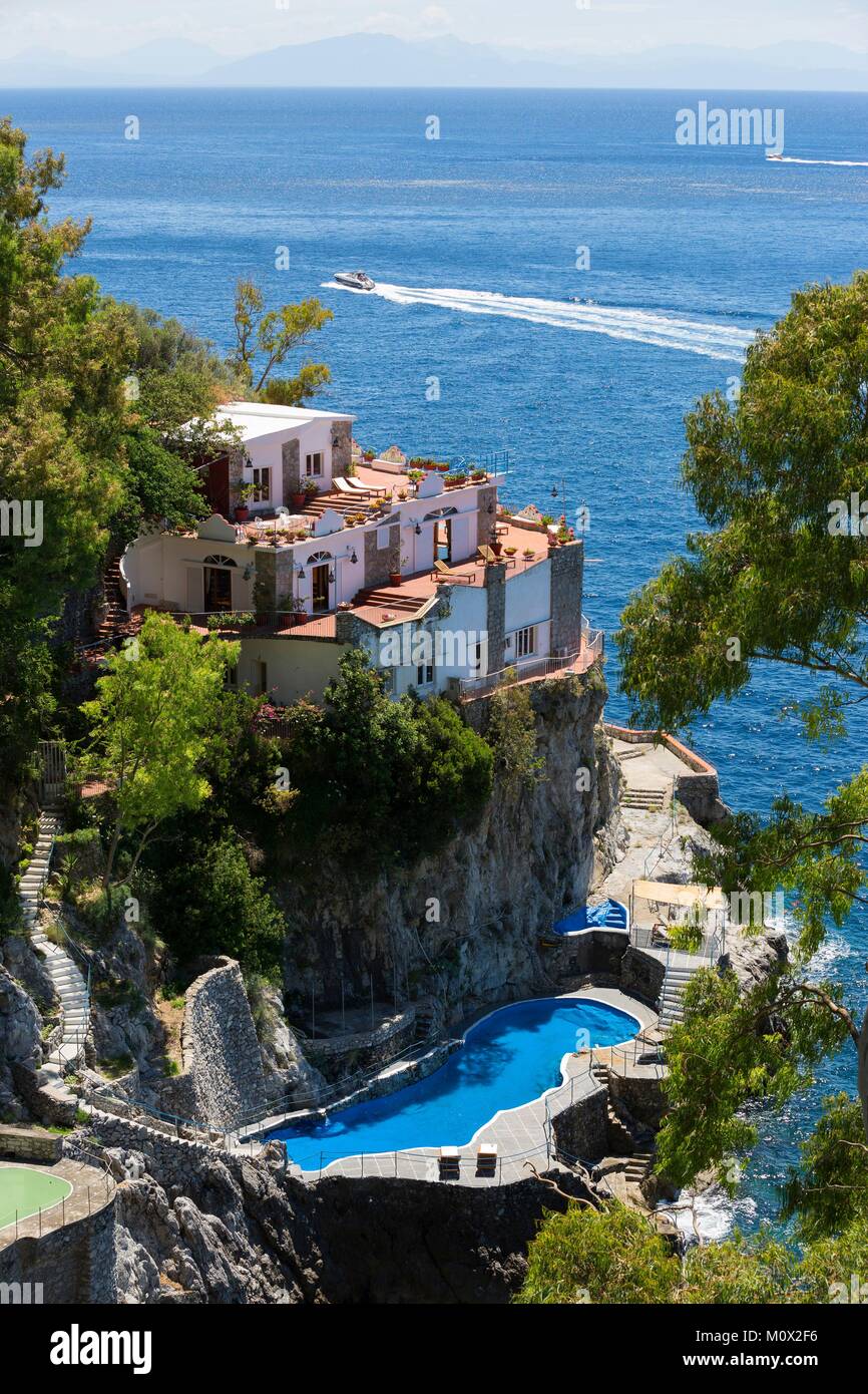 Italy,Campania,Amalfi Coast,listed as World Heritage by UNESCO,villas close to cala di Furore Stock Photo