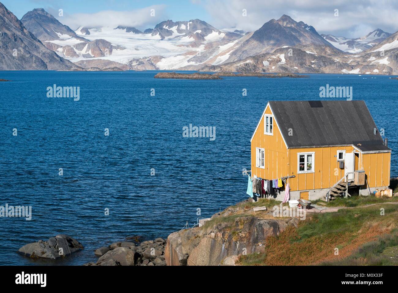 Greenland,Sermersooq,Kulusuk,traditional Greenlandic house Stock Photo