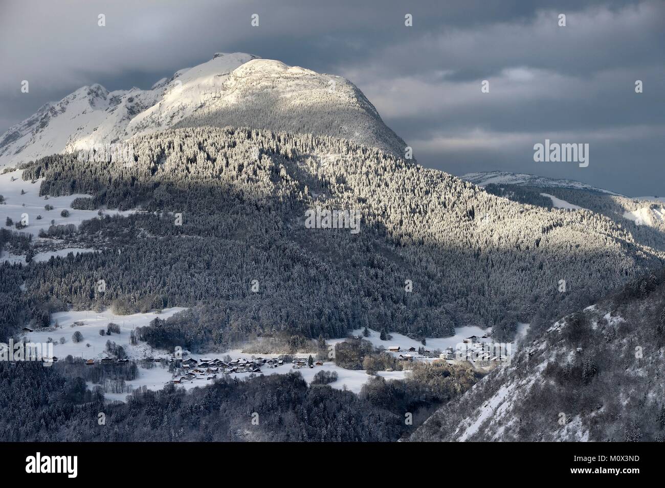 France,Haute Savoie,Nancy sur Cluses in the Aravis mountain range Stock Photo