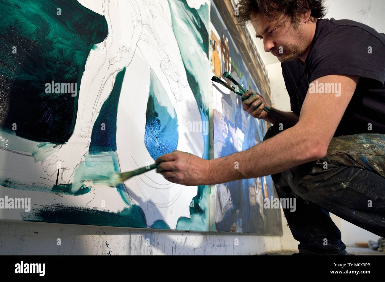 France,Val de Marne,Ivry sur Seine,Workshop of Fred Kleinberg,work for the exhibition Odyssée (Odyssey) Stock Photo