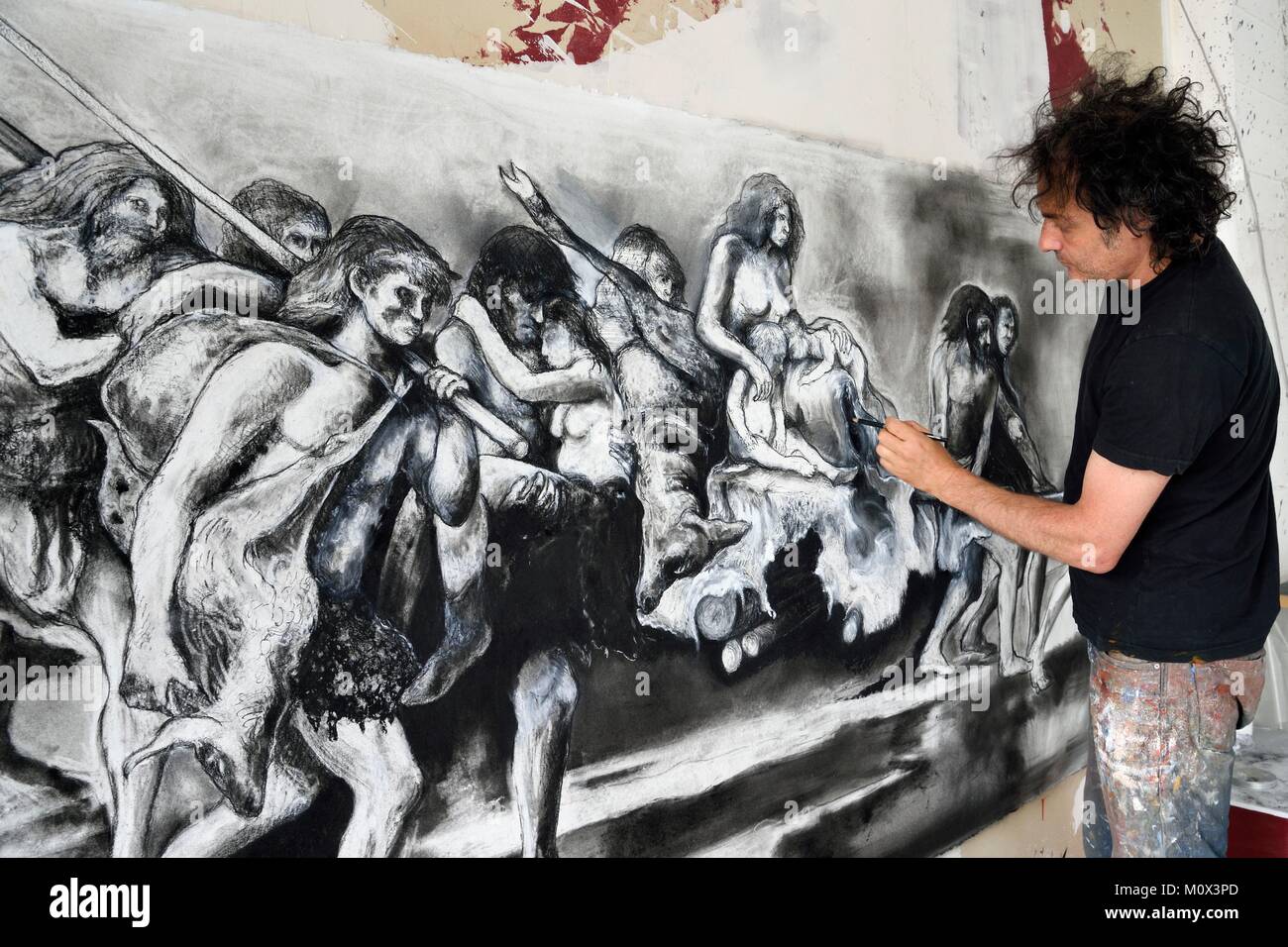 France,Val de Marne,Ivry sur Seine,Workshop of Fred Kleinberg,work for the exhibition Odyssée (Odyssey) Stock Photo