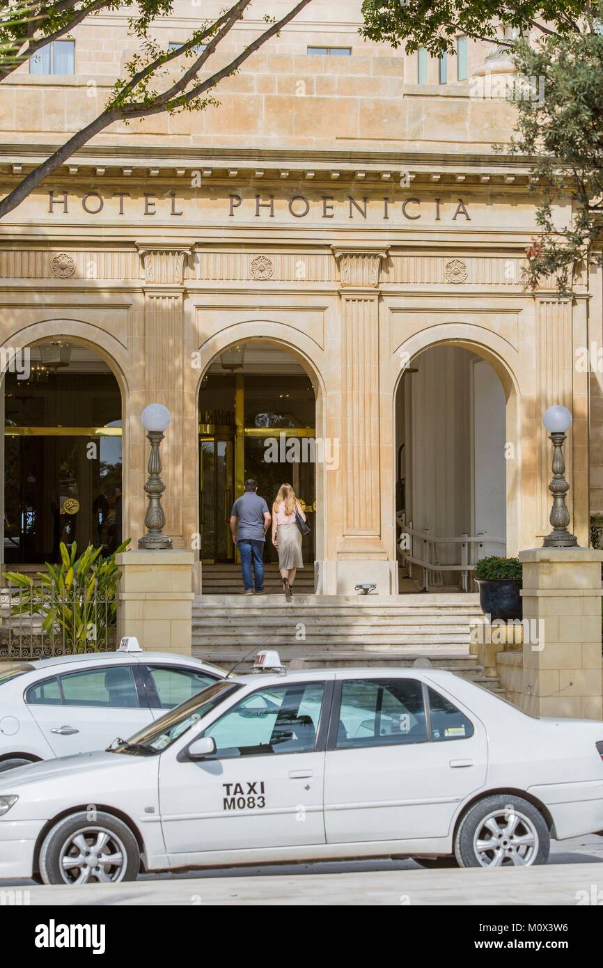 malta-valletta-listed-as-world-heritage-by-unesco-phoenicia-hotel-stock
