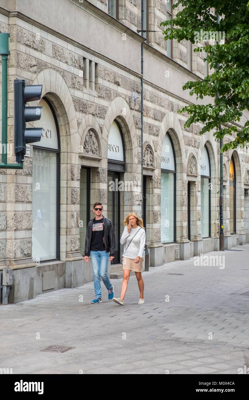 Sweden,Stockholm,Norrmalm district,Jarlsgatan street,luxury shops Stock  Photo - Alamy