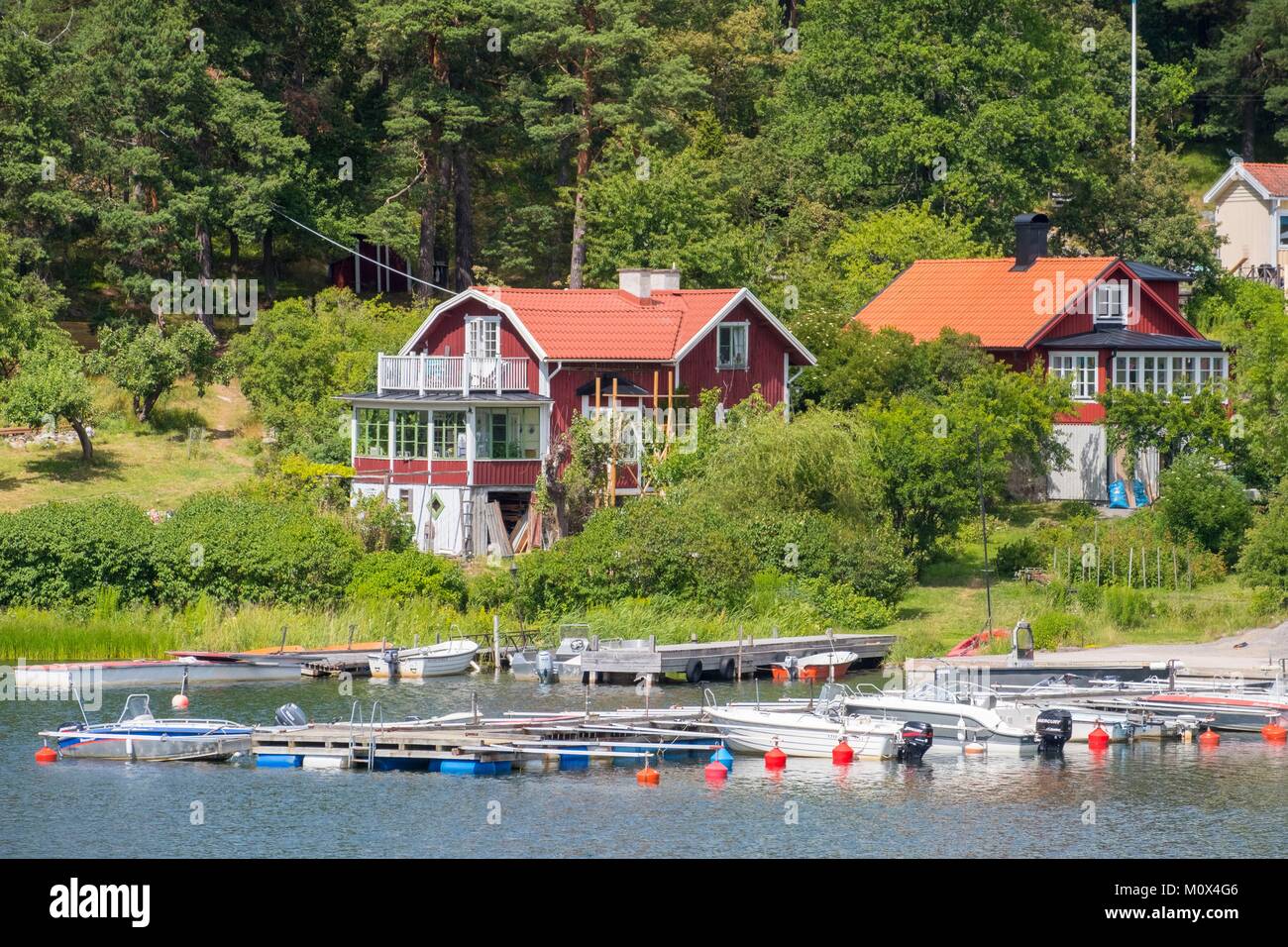 Sweden,Stockholm,Lidingo is an island located east of downtown Stockholm,secondary residences Stock Photo