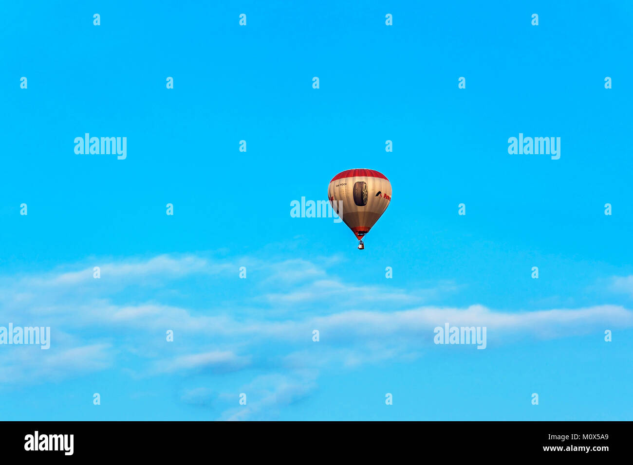 Minsk, Belarus - September 10, 2017: balloon against blue sky and clouds Stock Photo
